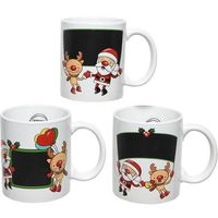 Setje van 9x stuks kerst thema drink mokken/bekers met krijtvlak