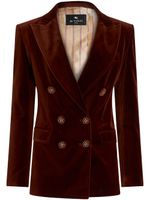 ETRO blazer en velours à boutonnière croisée - Marron