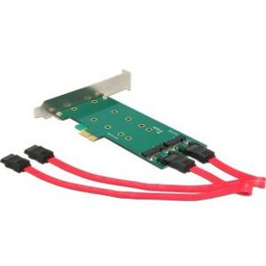 Delock 89473 PCI Express x1-kaart > 2 x interne M.2-sleutel B 110 mm - Low Profile Form Factor