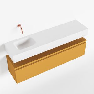 Toiletmeubel Mondiaz Andor | 120 cm | Meubelkleur Ocher | Lex vrijhangend wastafel Talc Links | Zonder kraangat