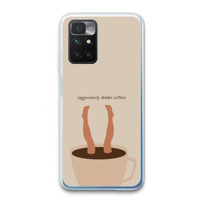 Aggressively drinks coffee: Xiaomi Redmi 10 Transparant Hoesje