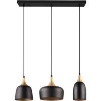 LED Hanglamp - Hangverlichting - Trion Zira - E14 Fitting - 3-lichts - Rechthoek - Mat Zwart - Metaal - thumbnail