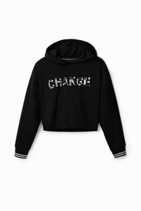 Kort sweatshirt met patch "Change" - BLACK - XXL