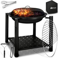 Tillvex vuurschaal met vonkenbescherming- 3 in 1 -grillhaard BBQ vuurkorf tuin- met hoes