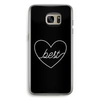 Best heart black: Samsung Galaxy S7 Edge Transparant Hoesje - thumbnail