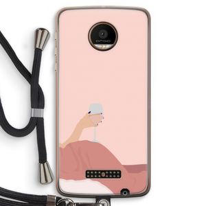 Wine: Motorola Moto Z Force Transparant Hoesje met koord
