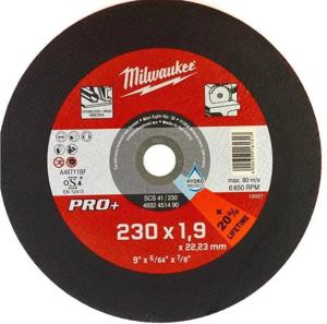 Milwaukee Dunne metaaldoorslijpschijven PRO+ SCS 41/230 x 1,9 x 22 mm - 4932451490