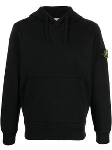 Stone Island hoodie en coton à patch - Noir