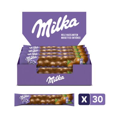 Milka chocoladerepen melk hele noot - 45g x30