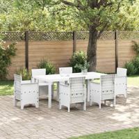 Tuin tafel wit 200x100x73 cm poly rattan
