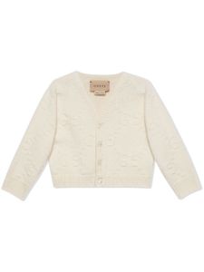 Gucci Kids cardigan à motif GG en jacquard - Blanc