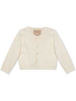 Gucci Kids cardigan à motif GG en jacquard - Blanc - thumbnail