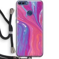 Paarse stroom: Huawei P Smart (2018) Transparant Hoesje met koord