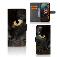 Nokia XR21 Telefoonhoesje met Pasjes Zwarte Kat