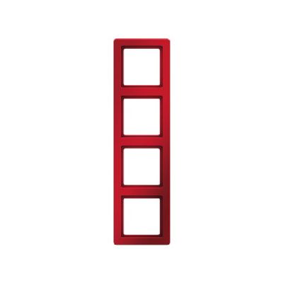 Berker Q.1 afdekraam 4-voudig rood
