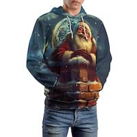 grafisch kerstman herenmode 3d-print hoodie vakantie streetwear hoodies lichtgroen groen capuchon bedrukken fleece winter lente herfstdesigner sweatshirt met capuchon Lightinthebox