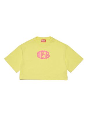 Diesel Kids t-shirt en coton Tarki à logo imprimé - Jaune
