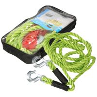 Sleepkabel - Set van 2x stuks - tot 5000 kg - auto sleeptouw - lichtgevend groen