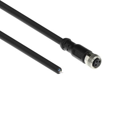 ACT SC3007 Industriële Sensorkabel | M8A 3-Polig Female naar Open End | Ultraflex Xtreme TPE kabel | Afgeschermd | IP67 | Zwart | 1,5 meter