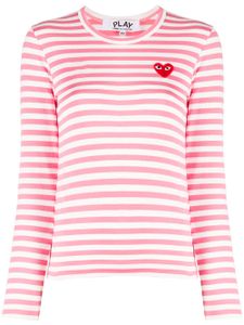 Comme Des Garçons Play sweat rayé en coton - Rose