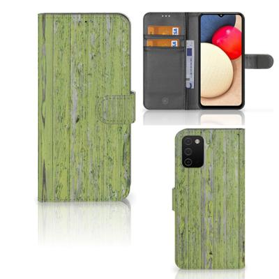 Samsung Galaxy A03s | Book Style Case | Green Wood | Portemonnee hoesje