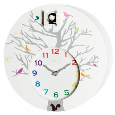 NeXtime klok 2998wi cuckoo round, 30x10 cm, wall, white