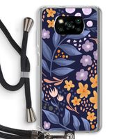 Flowers with blue leaves: Xiaomi Poco X3 Pro Transparant Hoesje met koord