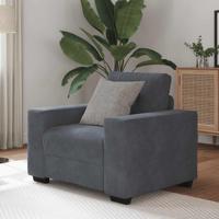 Fauteuil 60 cm fluweel donkergrijs
