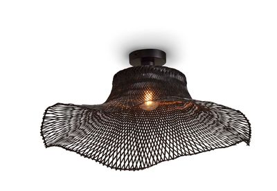 GOOD&MOJO Plafondlamp 'Ibiza' Bamboe, 65cm, kleur Zwart