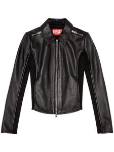 Diesel veste de moto L-Sask en cuir - Noir