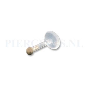 Labret 1.2 mm flexibel met 14k gouden balletje