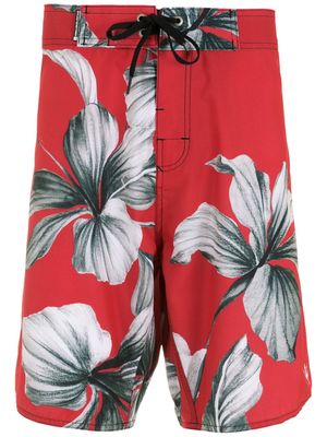 Osklen short de bain à fleurs - Rouge
