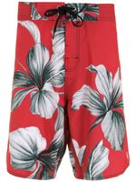 Osklen short de bain à fleurs - Rouge