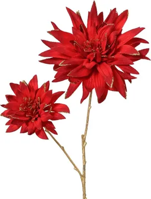 Everlands kunsttak dahlia 75cm rood
