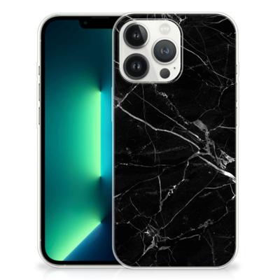 iPhone 13 Pro Max | TPU | Siliconen hoesje | Marmer Zwart - Origineel Cadeau Vader