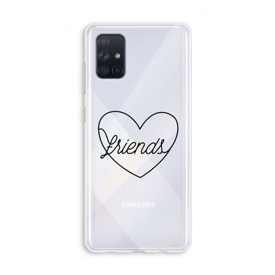 Friends heart black: Galaxy A71 Transparant Hoesje