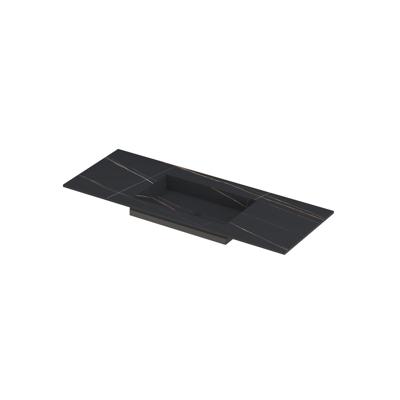 INK Post Wastafel Keramische Slab Envelop Bak Midden Zonder Kraangat - 1200x450x10 mm - Lauren Black Mat