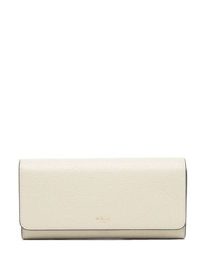 Mulberry portefeuille continental à texture grainée - Blanc