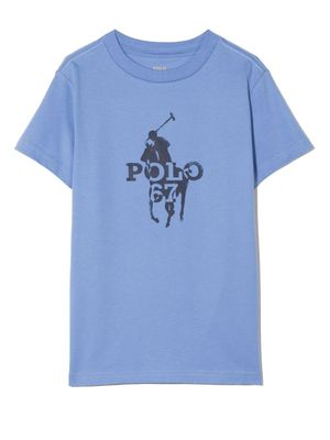 POLO RALPH LAUREN KIDS t-shirt Big Pony en coton à logo imprimé - Bleu