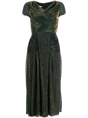 Marco De Vincenzo robe mi-longue à détails plissés - Bleu