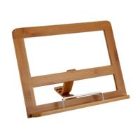 Kookboekstandaard/tablethouder - 32 cm - bamboe hout - houder voor kookboeken