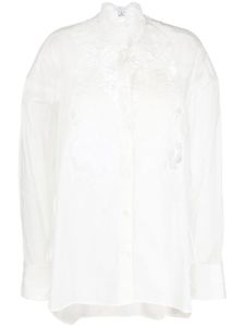 Ermanno Scervino chemise en dentelle à manches longues - Blanc