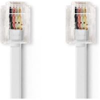 Telecomkabel | RJ11 (6P4C) Female - RJ11 (6P4C) Female | Plat | 5,00 m | Wit Telecomkabel | RJ11 (6P4C) Female - RJ11 (6P4C) Female | Plat | 5,00 m | Wit