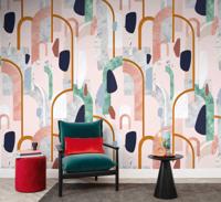 Retro Behang Arc Rol Roze