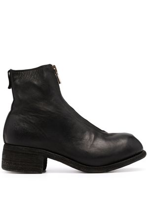 Guidi bottines zippées - Noir