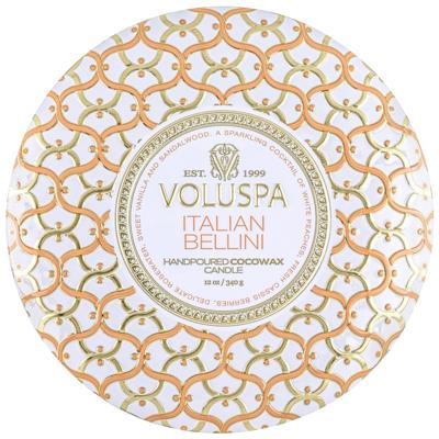 Voluspa Maison Blanc Italian Bellini 3 Wick Tin Candle 340gr Voluspa Maison Blanc Italian Bellini 3 Wick Tin Candle 340gr