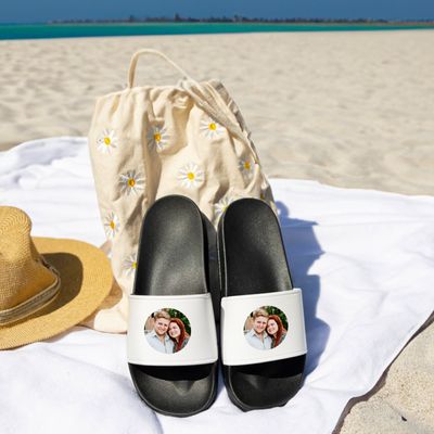 Badslippers bedrukken - Zwart - 42