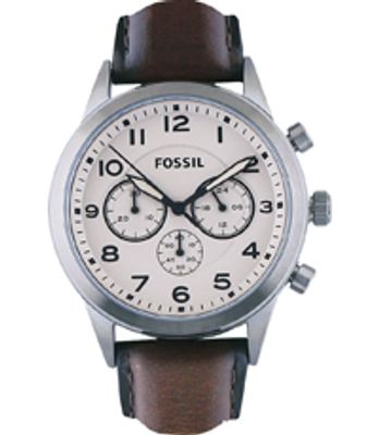 Horlogeband Fossil BQ2127 Leder Bruin 22mm