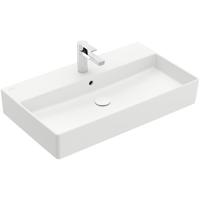 Villeroy & Boch Memento 2.0 wastafel onderzijde geslepen 80x47cm met overloop 1 kraangat ceramic+ 4A228GRW