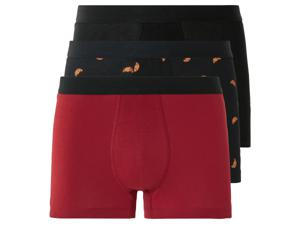 LIVERGY 3 heren boxers (M, Croissant/zwart/rood)